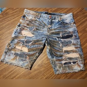 Jordan Craig distressed jean shorts